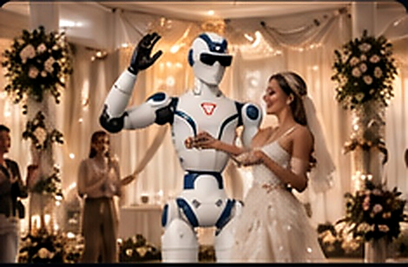 Humanoider Roboter bei einer eleganten Hochzeit